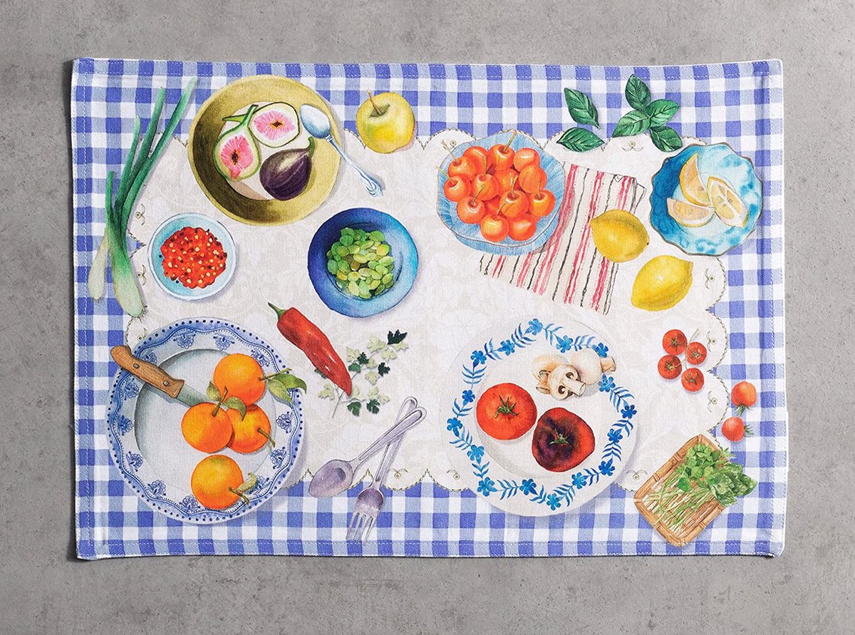 stoffen placemats, 33 cm x 48 cm, 100 katoen, set van 4, decoratieve, wasbare...