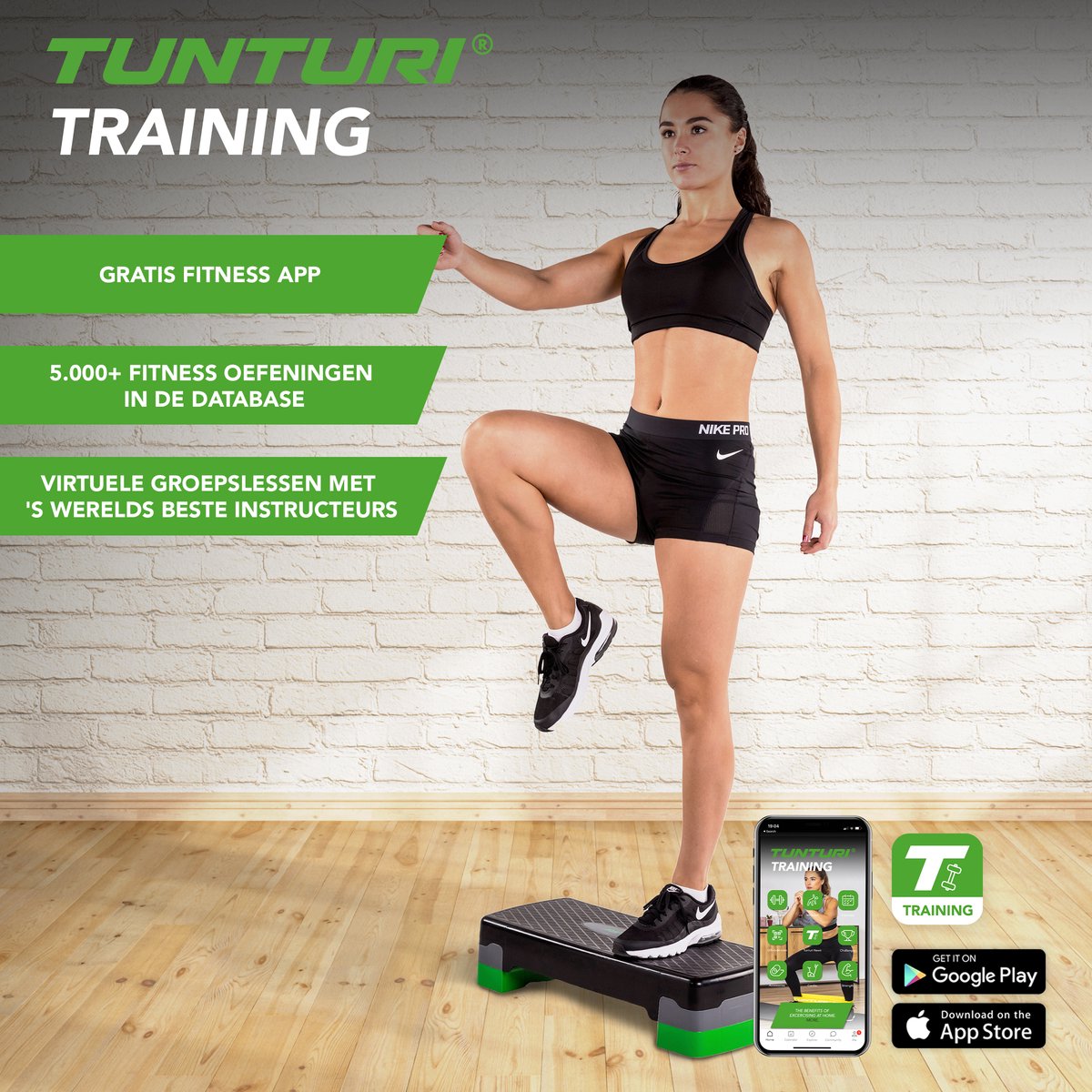 Tunturi Aerobic Fitness Stepper Easy | Verstelbaar | Zwart