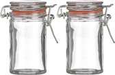 Urban Living Pot de stockage/pot à épices - 2x - mini - 70 ml - verre - avec fermeture à clip