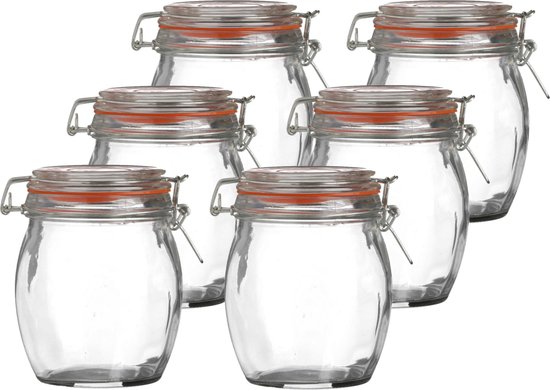 Urban Living Weckpot/inmaakpot - 10x - 750 ml - glas - met beugelsluiting - D11 x H14 cm