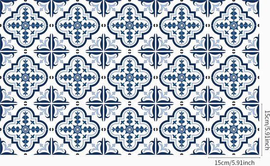 Ulticool Décoration Stickers carrelages - Delft Blauw Wit Nederland - 15x15 cm - 15 pièces