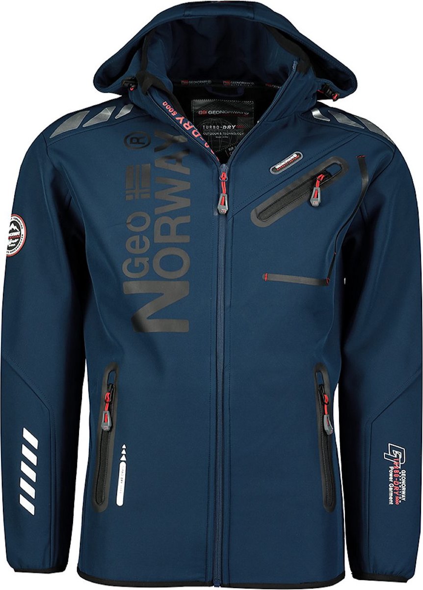 Geographical Norway Softshell Jas Heren Blauw/Zwart Royaute - L