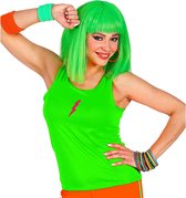 Widmann - Jaren 80 & 90 Kostuum - Tanktop Neon Groen Vrouw - Groen - One Size - Carnavalskleding - Verkleedkleding