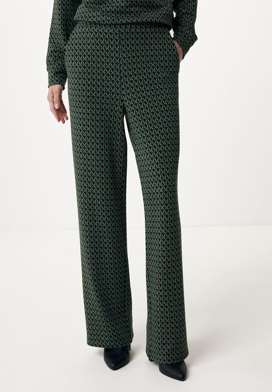 Pantalon large en jersey Mexx avec tissage jacquard Femme - Vert foncé - Taille XS