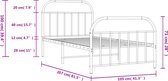 vidaXL - Bedframe - met - hoofd- - en - voeteneinde - metaal - wit - 100x200 - cm