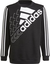 Adidas Sportswear Logo Sweatshirt Zwart 7-8 Years Jongen