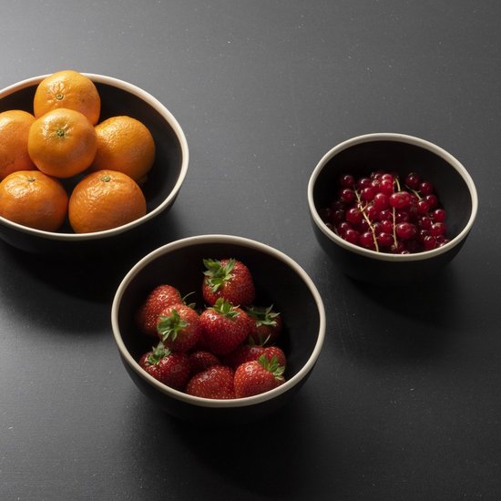 The Table atelier - grand bol - Ø 18-900 cl - fait main - noir / blanc