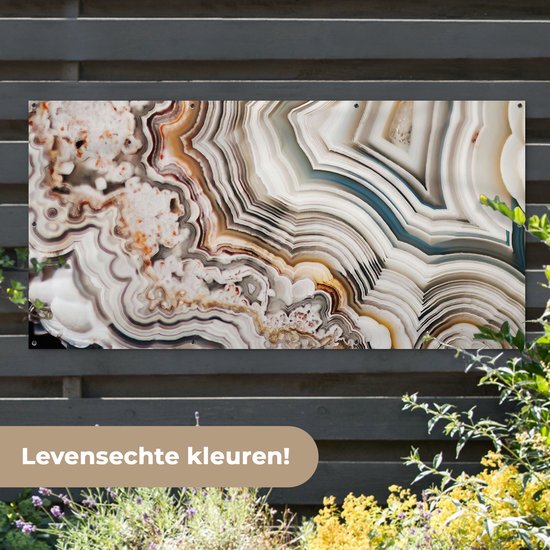 Affiche de clôture Pierre précieuse - Marbre - Nature - Abstrait - 200x100 cm - Toile de jardin