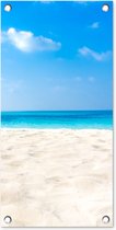 Tuinposter Strand - Zee - Zand - 30x60 cm - Tuindoek - Buitenposter