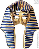 Widmann - Egypte Kostuum - Pvc Masker Toet- Ank- Amon - Blauw, Goud - Carnavalskleding - Verkleedkleding