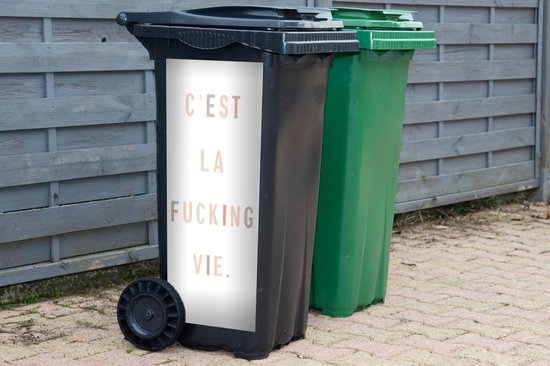 Container sticker Tekst - Quotes - C'est la fucking vie - Leven - 44x98 cm - Kliko sticker