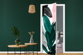 Deursticker Planten - Groen - Natuur - Bladeren - 75x205 cm - Deurposter