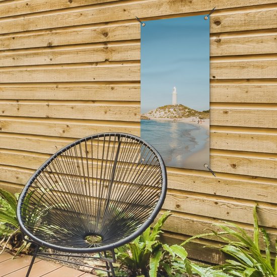 Affiche de jardin Île avec phare - Décoration murale cm - Décoration murale d'extérieur - Affiche de jardin - Toile de jardin - Affiche de clôture - Tableau de jardin