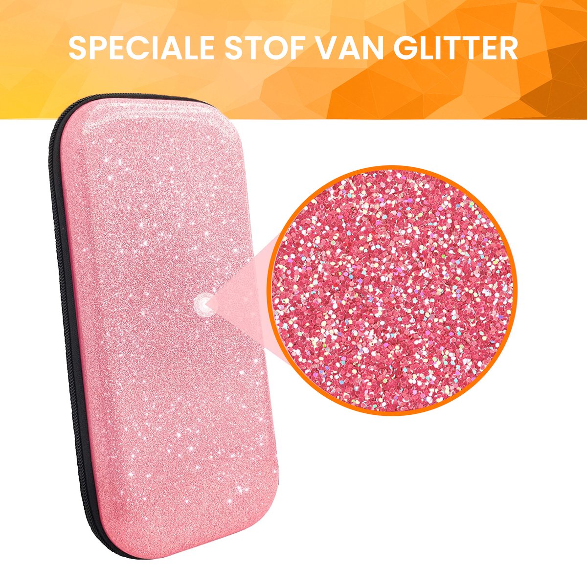 YONO Hard Case Nintendo Switch OLED: Glitter Roze thumbnail 5
