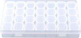 Opbergdoos / Organizer Voor Sieraden - 17.5*10.8 cm - 28 Compartimenten van 2 bij 2 cm - Plastic Opberger Sieradendoosje