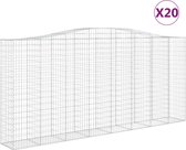 vidaXL-Schanskorven-20-st-gewelfd-400x50x180/200-cm-ijzer