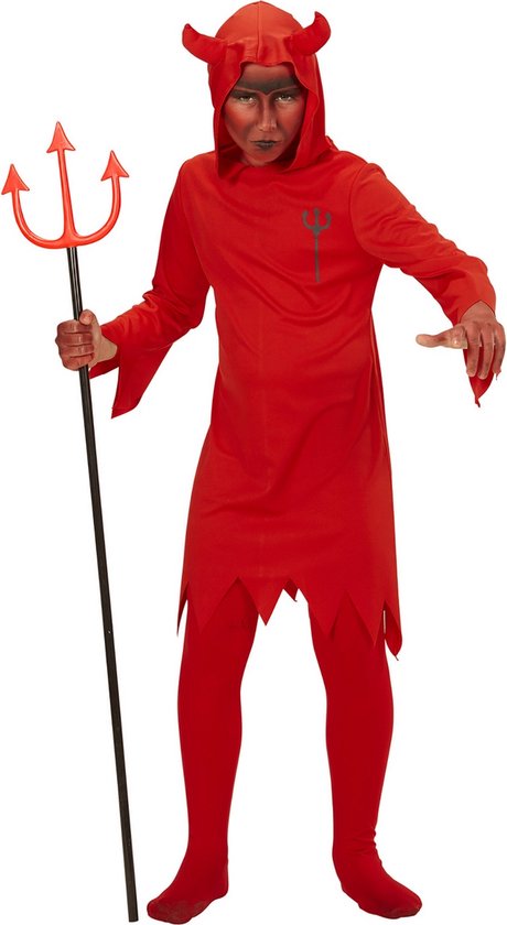 Widmann - Duivel Kostuum - Rode Duivel Kind Kostuum - Rood - Maat 140 - Halloween - Verkleedkleding