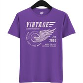 A Vintage Motorcycle Addict Est 2003 | Retro Verjaardag Motor Cadeau Shirt - T-Shirt - Unisex - Dark Purple - Maat M