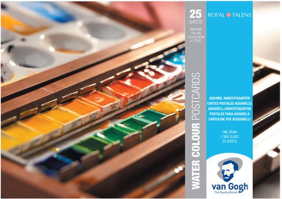 Aquarelpapier – Fijne Korrel – Wit – 24x32cm – 300grams – van Gogh – Postcards – 25 vel