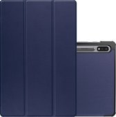 Hoesje Geschikt voor Samsung Galaxy Tab S9 Hoesje Case Hard Cover Hoes Book Case Met Uitsparing Geschikt voor S Pen - Donkerblauw
