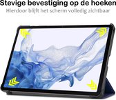 Hoes Geschikt voor Samsung Galaxy Tab S9 Plus Hoes Book Case Hoesje Trifold Cover Met Uitsparing Geschikt voor S Pen - Hoesje Geschikt voor Samsung Tab S9 Plus Hoesje Bookcase - Donkerblauw