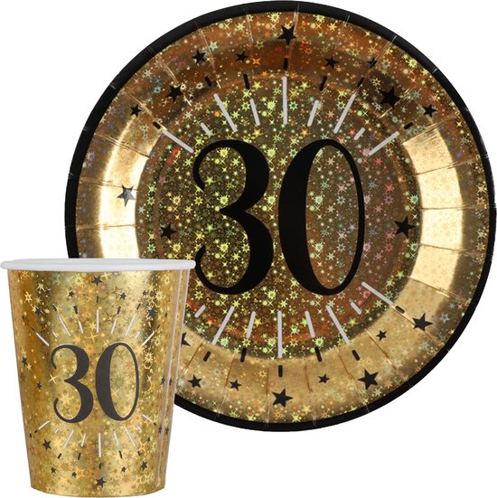 Ensemble de vaisselle jetable pour fête d'anniversaire, 30, 40, 50, 60 ans,  décorations d'anniversaire