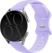 xoxo Wildhearts siliconen smartwatch bandje 20mm - Geschikt voor Samsung Galaxy Watch 6 / 6 Classic / Watch 5 / 5 Pro / Watch 4 / 4 Classic / Watch 1 42mm / Watch 3 41mm - Polar Unite / Pacer / Ignite 1-2-3 / Amazfit GTS 1-2-3-4 / Bip - Lila