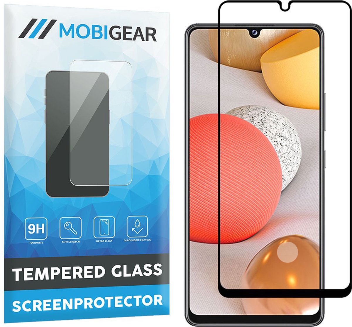 Mobigear Screenprotector geschikt voor Samsung Galaxy A42 Glazen | Mobigear Premium Screenprotector - Case Friendly - Zwart