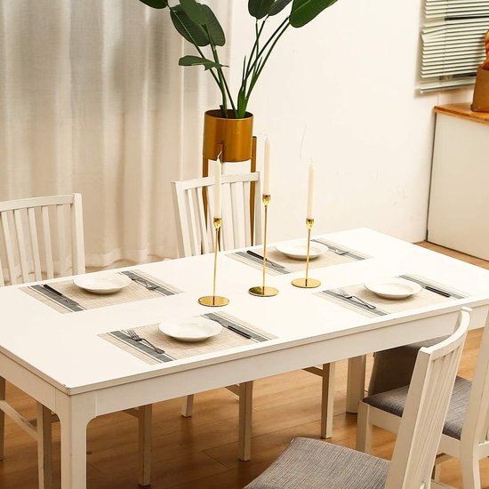 Placemats Set van 8 antislip wasbare PVC hittebestendige Placemats