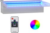vidaXL - Watervaloverlaat - met - RGB - LED's - 30 - cm - roestvrij - staal