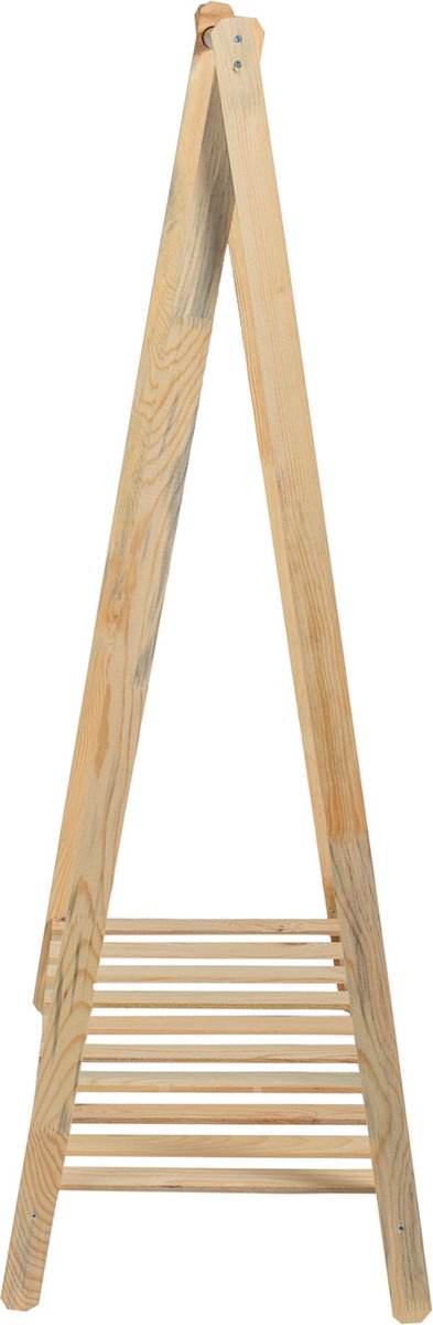 Kledingrek Johnson - Met Plank - Grenen - 125x86x38cm - Houtkleurig - Kapstok - Ruimtebesparend