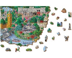 Wooden City London Bezienswaardigheden XL - Houten Vormpuzzel - 52x37,5 cm - 750 stukjes