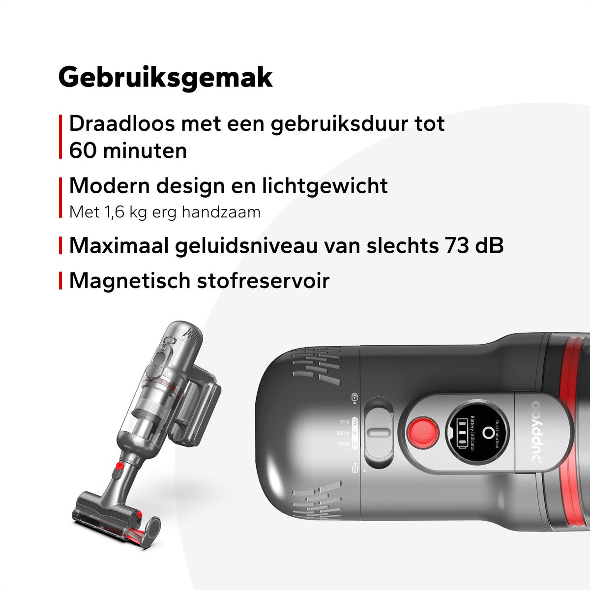 Puppyoo Puppyoo T12 Mate Handstofzuiger - afbeelding 3