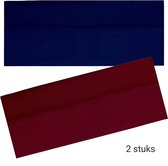 Haarband Hoofdband Basic - 8cm - 2 stuks - 1x Donker Blauw / Marine en 1x Donker Rood / Maroon - Casual Sport Yoga - Stof Elastisch