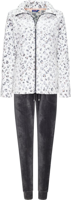 Rebelle fleece huispak huispak - Deluxe - Panter - 46 - Grijs