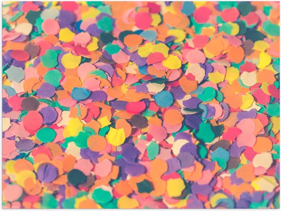 Poster (Mat) - Confetti - Gekleurd - Vormen - Vrolijk - 80x60 cm Foto op Posterpapier met een Matte look