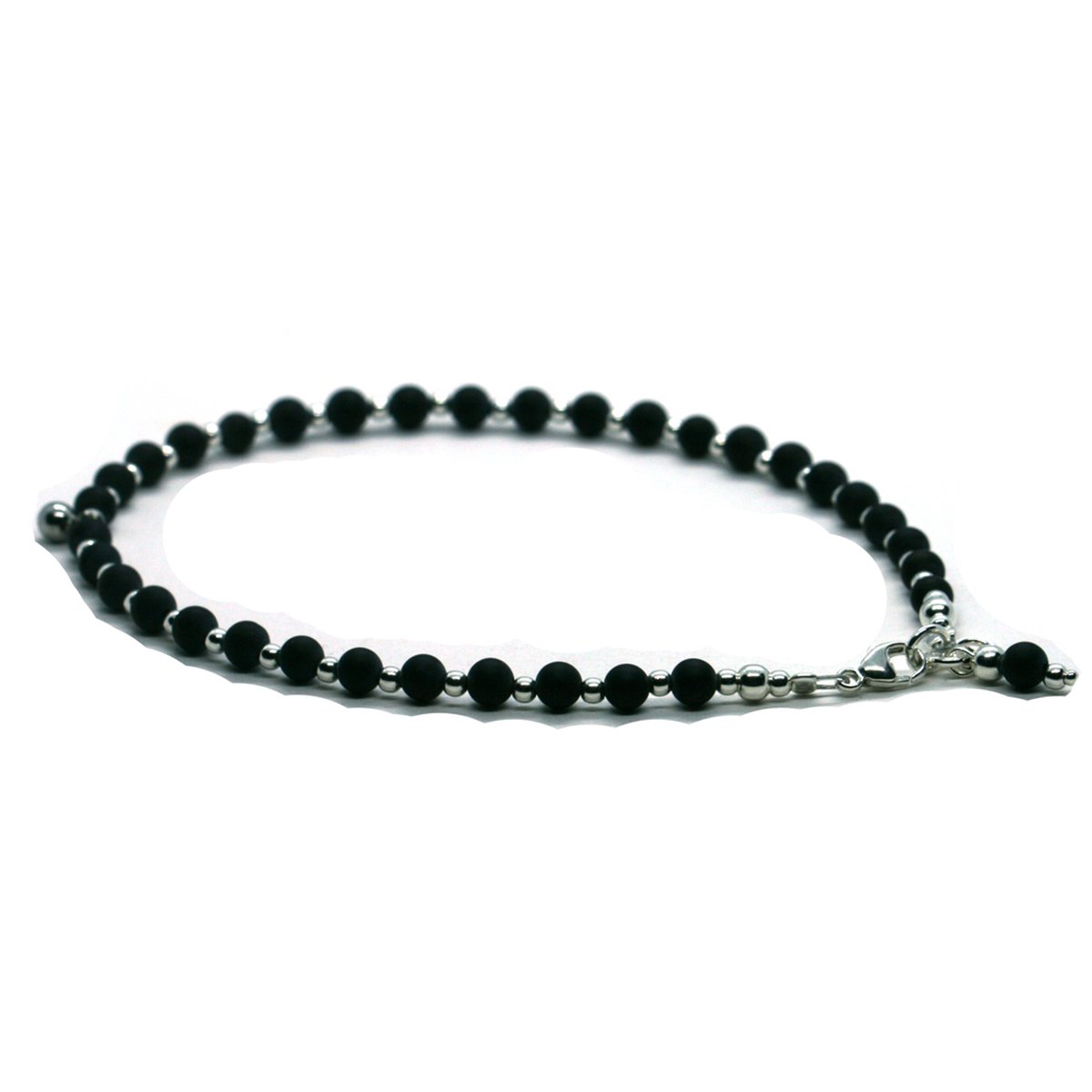 Heaven Eleven - dames - Enkelbandjes - zilver - 925 - zwart - 4mm - 25cm