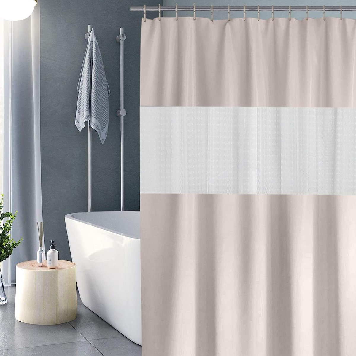 Douchegordijn wasbaar badkamergordijn van EVA voor badkamer 200x180cm