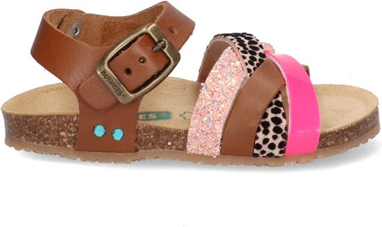 BunniesJR Becky Beach Meisjes Sandalen - Bruin/Multi/Roze - Imitatieleer - Gesp