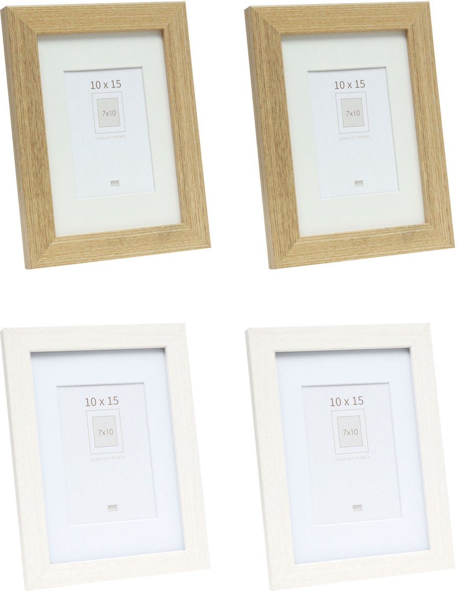 Deknudt Frames fotowand S66KMP 9 - 4 fotokaders - foto 7x10/10x15 cm naturel