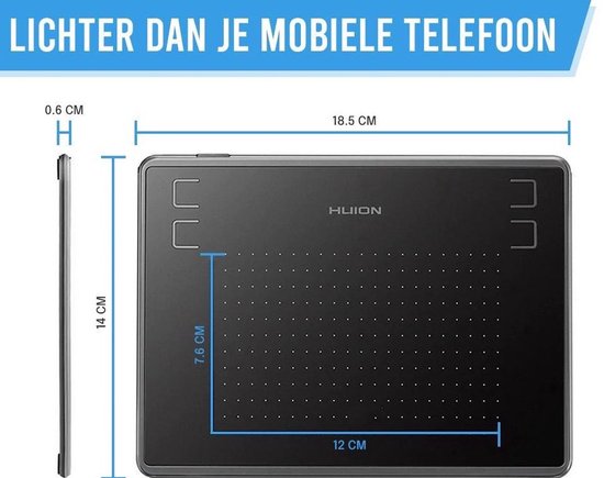 Tekte® - HUION Tablette Dessin Graphique Dessin Léger Mobile et PC - Tablette  Dessin 
