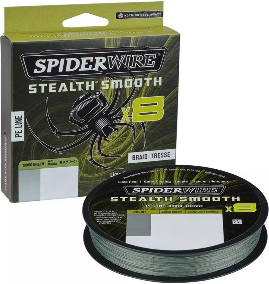 SpiderWire Stealth Smooth8 PE Braid Moss Green 300m Vislijn
