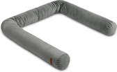 Sensillo Baby - Bed Bumper Roller Velvet - Grijs - 200 cm - 15 cm diameter - Boxrand - Bedbumper - Stoorand - Boxomrander