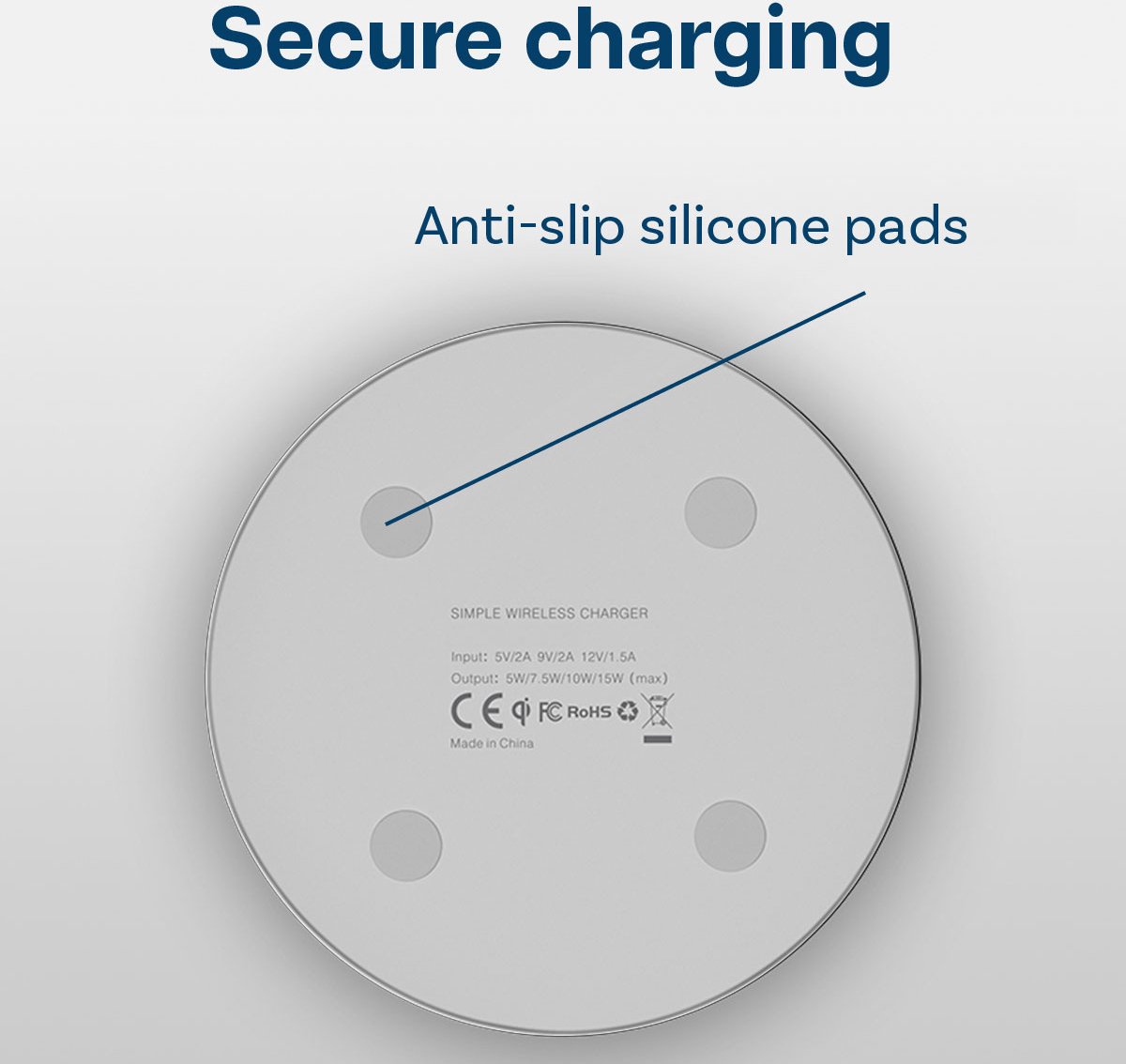 Draadloze Oplader 15W Qi Opladen – Wireless Charging Pad - iPhone Oplader – Samsung Oplader – Oplaad-pad ook voor AirPods en Galaxy Buds – Draadloze Qi Snellader – Kleur Wit – foto 5