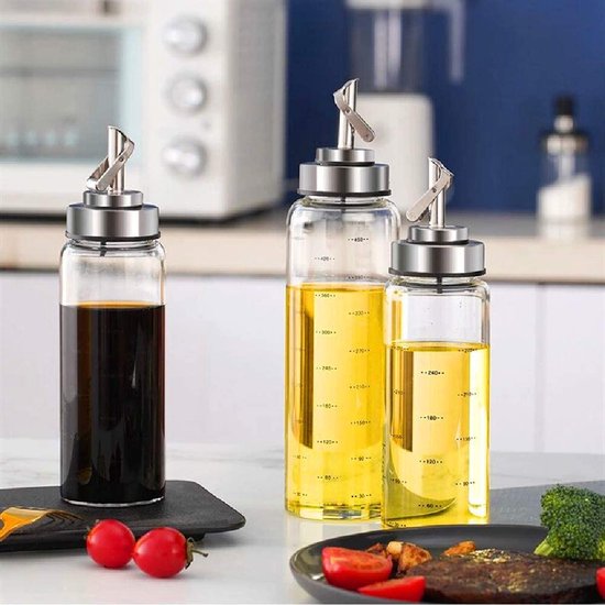 Distributeur d'huile d'olive à retournement automatique Bouteille d'huile  en Glas de