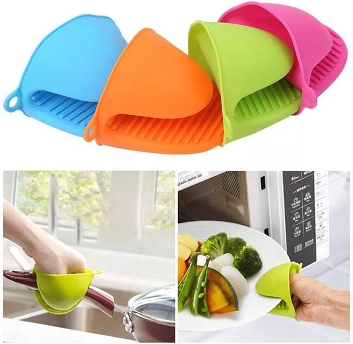 Lot De 2 Maniques Avec Poche Résistantes à La Chaleur - Ballons Colorés, Sous-Plats Cuisine Et Four 20,3 Cm
