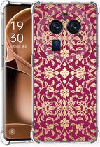 Leuk TPU Back Case OPPO Find X6 Pro Telefoonhoesje met doorzichtige rand Barok Pink