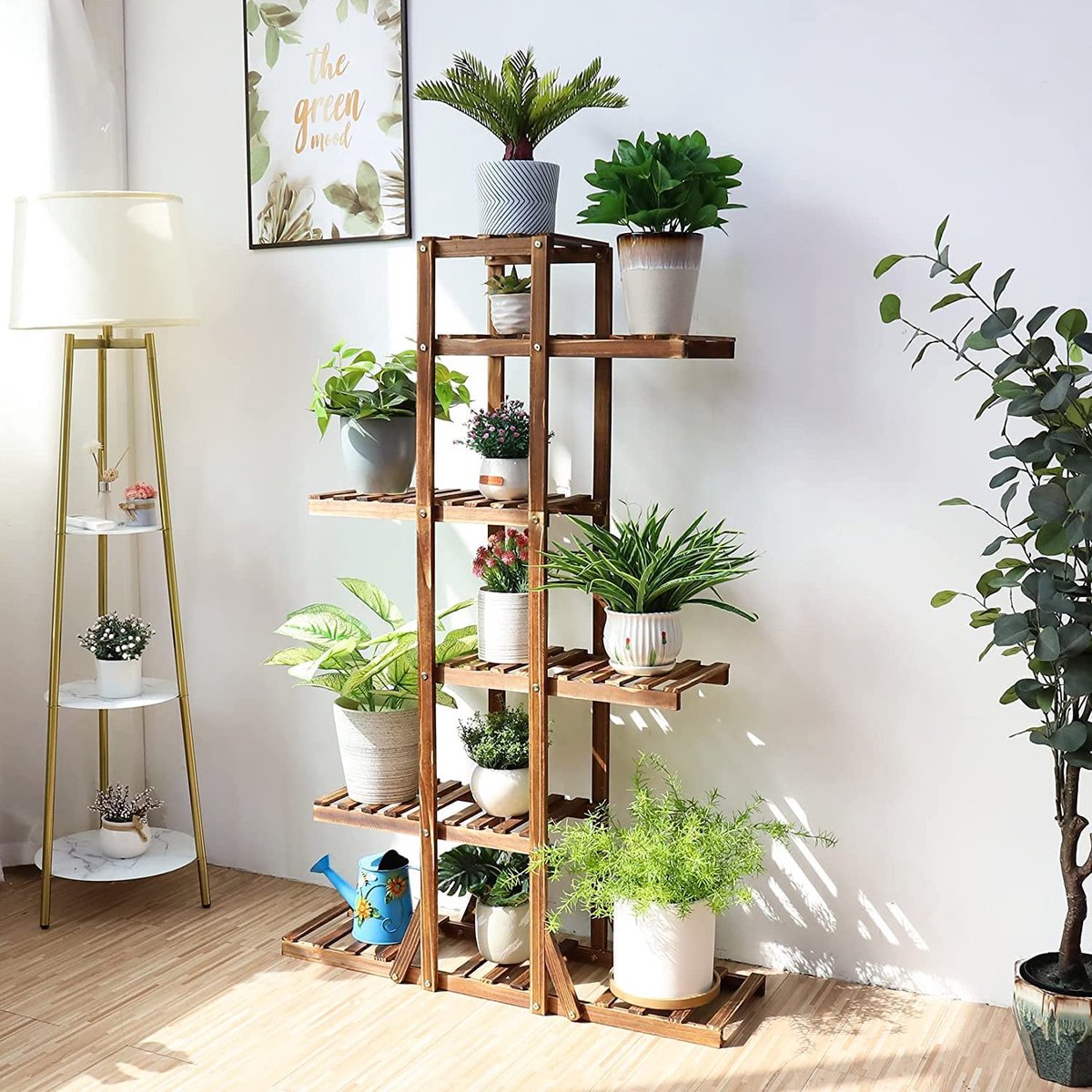 Colonne Décorative VIVANNO 100cm - Piédestal Bois Recyclé Brun - Pour Plantes, Décoration, Exposition
