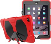 Tablet Beschermhoes geschikt voor Apple iPad 9.7 inch (5e Gen 2017 / 6e Gen 2018) | iPad Pro 1 | iPad Air 2 | Volledig bescherming | Kindvriendelijk Cover met Ingebouwde Screenprotector | Hoes voor Kinderen met Standaard - Rood