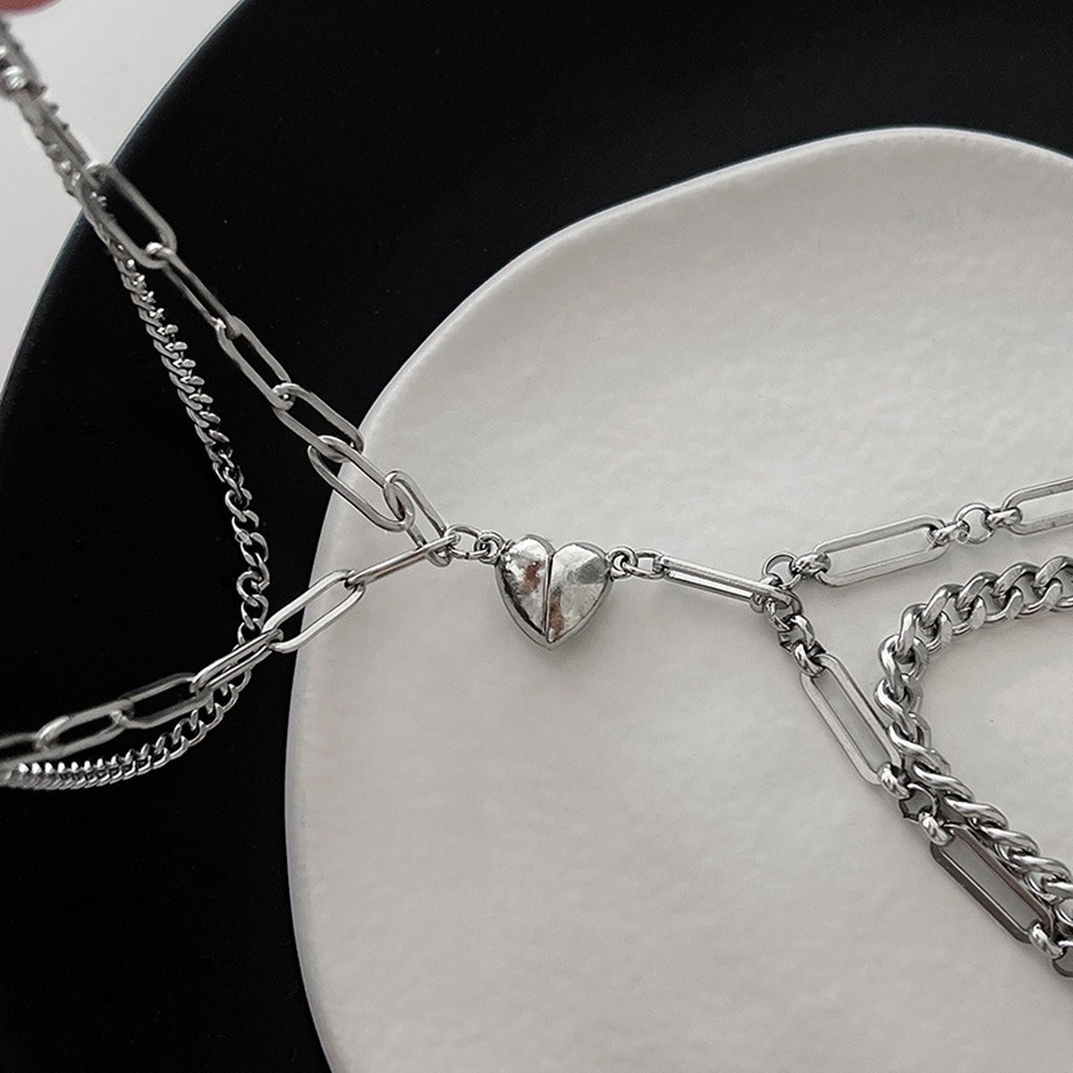 Dlihc 2 stuks magnetische paar armbanden voor vrouwen mannen, geloften van eeuwige liefde verstelbare sieraden geschenken voor minnaar vriend beste vriend, Nylon